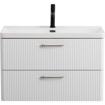 База под раковину BELBAGNO DUE-800-2C-SO-BM-P подвесная с двумя выкатными ящиками Белый металлик 800x422x500