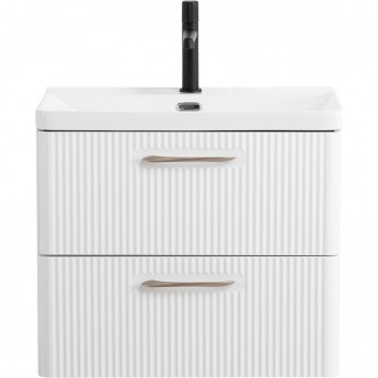 База под раковину BELBAGNO DUE-600-2C-SO-BL-P подвесная с двумя выкатными ящиками Bianco Lucido 600x422x500