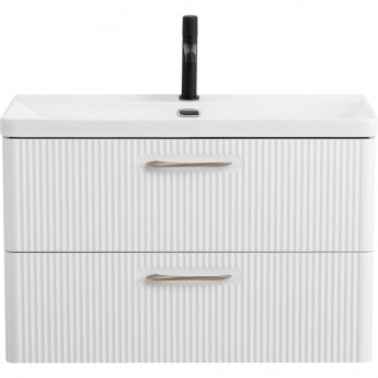 База под раковину BELBAGNO DUE-800-2C-SO-BL-P подвесная с двумя выкатными ящиками Bianco Lucido 800x422x500