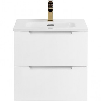 База под раковину BELBAGNO ETNA-500-2C-SO-BO подвесная с двумя выкатными ящиками, с доводчиками, Bianco Opaco, 500x460x500