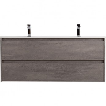 База под раковину подвесная BELBAGNO KRAFT-1200-2C-SO-2-CG для раковины с двумя чашами, Cemento Grigio, 1200x460x500