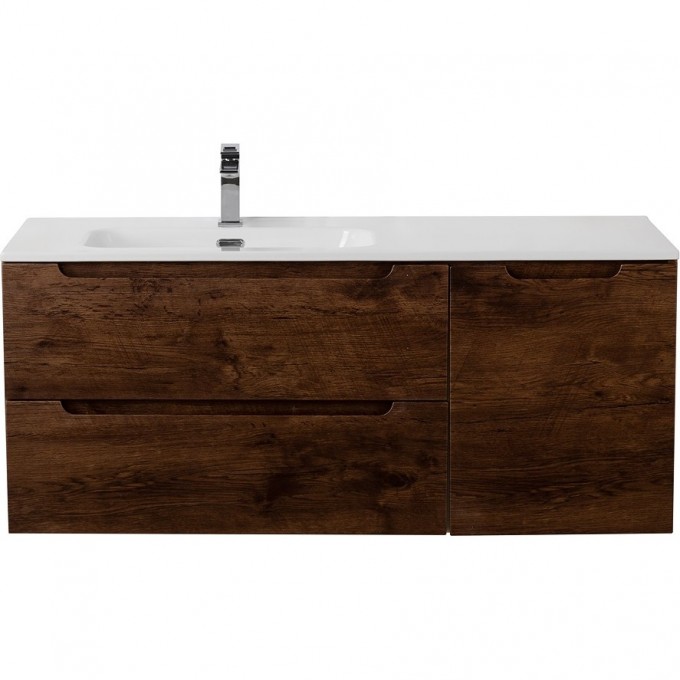 База под раковину подвесная BELBAGNO с двумя выкатными ящиками и одной распашной дверцей, левосторонняя, Rovere Moro, 1004x462x500 ETNA-1000-2C-1A-SO-RW-L