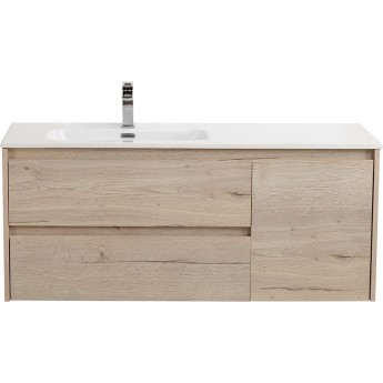 База под раковину подвесная BELBAGNO KRAFT-1200-2C-1A-SO-RGB-L с двумя выкатными ящиками и одной распашной дверцей, левосторонняя, RovereGalifaxBianco, 1200x460x500