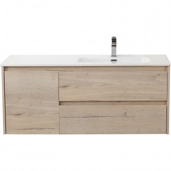 База под раковину подвесная BELBAGNO KRAFT-1000-2C-1A-SO-RGB-R с двумя выкатными ящиками и одной распашной дверцей, правосторонняя, RovereGalifaxBianco, 1000x460x500