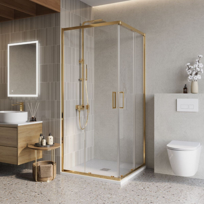 Душевой уголок BELBAGNO LUCE-A-2-90-P-ORO