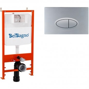 Комплект 2 в 1: Система инсталляции для унитазов BELBAGNO BB026 с кнопкой смыва BB050CR.MAT