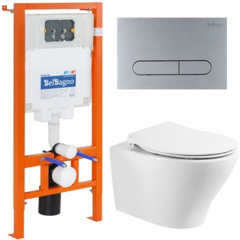 Комплект 4в1 унитаз, инсталляция, кнопка смыва, крышка-сиденье BELBAGNO