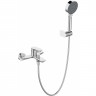 Смеситель для ванны и душа BELBAGNO в комплекте с ручным душем, шлангом и держателем, хром ANCONA-VAS/DFS-CRM