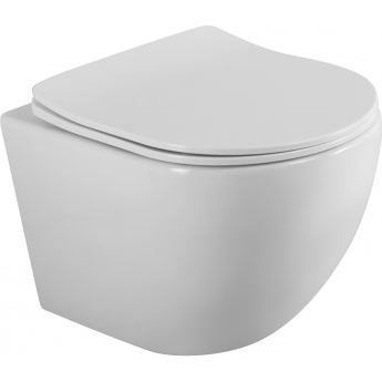 Унитаз подвесной BELBAGNO UNO 2.0 BB7306CHR/SC безободковый с сиденьем дюропласт soft close