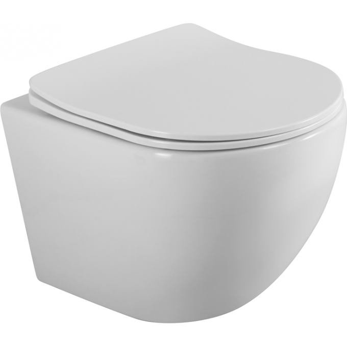 Унитаз подвесной BELBAGNO UNO 2.0 безободковый с сиденьем дюропласт soft close BB7306CHR/SC